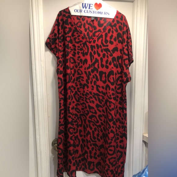 Emery Rose short sleeve , red leopard dress,  Size 5X (size equivalent 22) - Picture 3 of 7